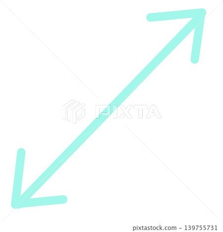 Teal mint diagonal double-way arrow icon - simple and cute illustration Teal mint diagonal double-way arrow icon - simple and cute illustration 139755731