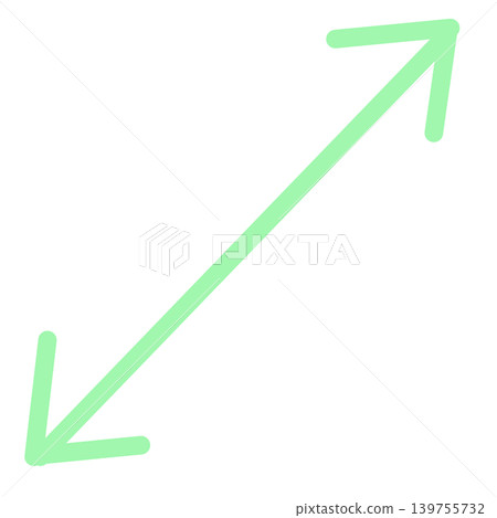 Mint green diagonal double-headed arrow icon - simple and cute illustration Mint green diagonal double-headed arrow icon - simple and cute illustration 139755732