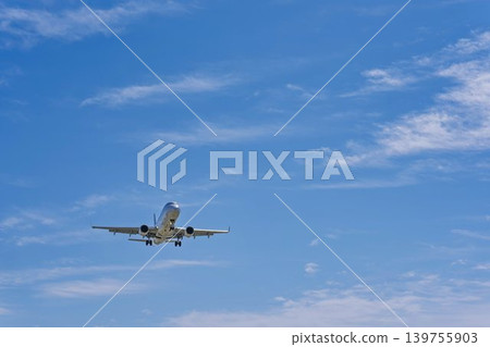 Blue sky over Sendai Airport, plane landing, Natori City, Miyagi Prefecture Blue sky over Sendai Airport, plane landing, Natori City, Miyagi Prefecture 139755903