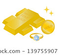 Images of precious metals (gold bars, jewelry, gold coins, unwanted items) 139755907