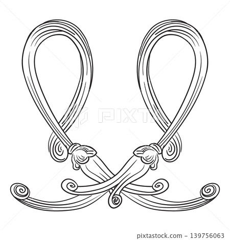 Decorative ornament hand drawing retro pattern baroque vector 139756063