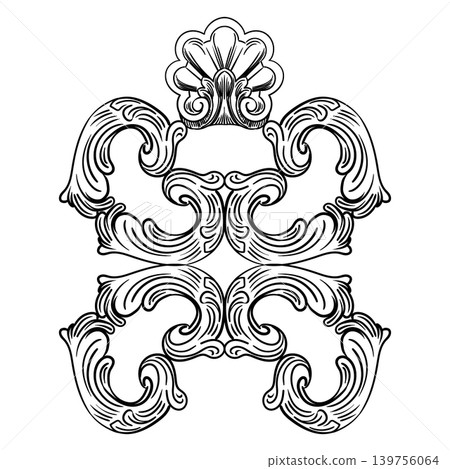 Decorative ornament engraving retro pattern baroque vector Decorative ornament engraving retro pattern baroque vector 139756064