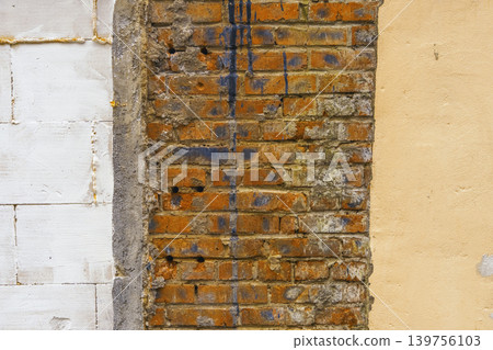 Detailed photograph capturing intricate brick and plaster craftsmanship elements for editorial purposes 139756103