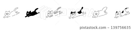 Cat running | Line drawing Cat running | Line drawing 139756635