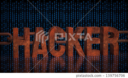 Cyber Hacker Attack On Digital Network 3d render. Cyber Hacker Attack On Digital Network 3d render. 139756706