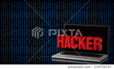 Cyber Security Hacker Warning On Laptop 3d render. Cyber Security Hacker Warning On Laptop 3d render. 139756707