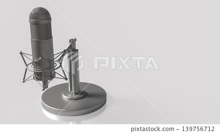 Professional Studio Microphone For Podcast Recording 3d render. Professional Studio Microphone For Podcast Recording 3d render. 139756712