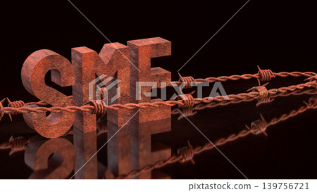 Small Business Barriers and Challenges 3d render. Small Business Barriers and Challenges 3d render. 139756721