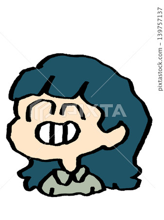 A woman who laughs slyly A woman who laughs slyly 139757137