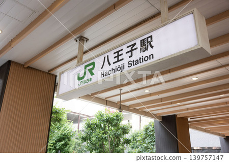 A major hub in the Tama area: JR East Hachioji Station's easy-to-understand station signage and the scenery of its passageways. 139757147