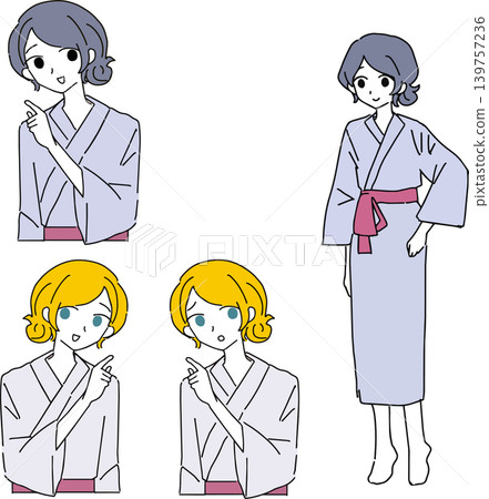 日本旅館裡的一位女士的插圖 139757236