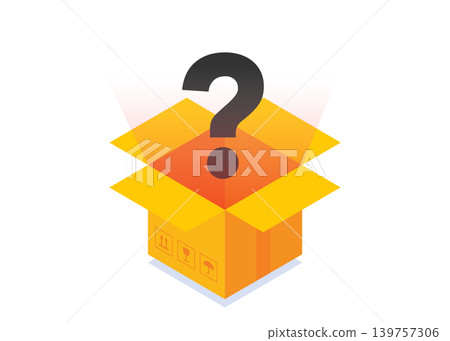 Open delivery box with gift parcel stock illustration. Open delivery box with gift parcel stock illustration. 139757306