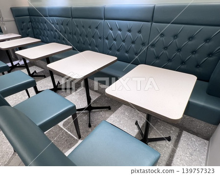 A modern cafe restaurant interior space exuding luxury. A modern cafe restaurant interior space exuding luxury. 139757323