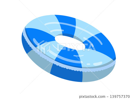 Illustration of a blue swim ring Illustration of a blue swim ring 139757370