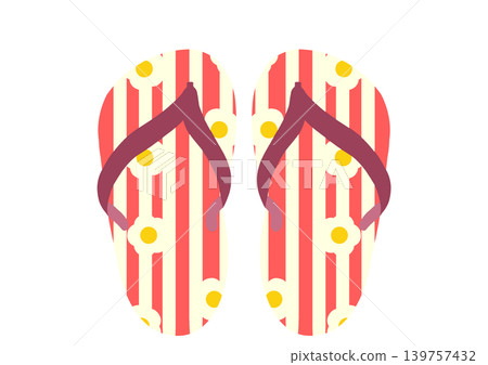 Illustration of red flip-flops Illustration of red flip-flops 139757432