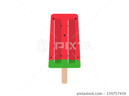 Illustration of a watermelon ice cream bar 139757439