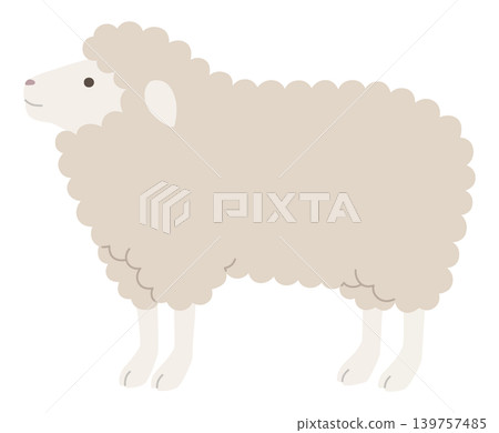 Sheep vector illustration. Zodiac sign, twelve animals, Year of the Sheep, Year of the Horse, New Year's card 139757485