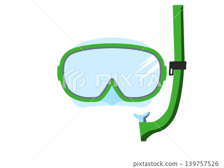Green snorkel goggles 139757526