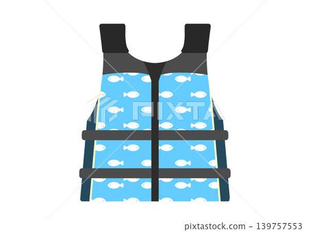 Illustration of a blue life jacket Illustration of a blue life jacket 139757553