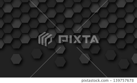 Minimalist dark hexagon pattern background design Minimalist dark hexagon pattern background design 139757678