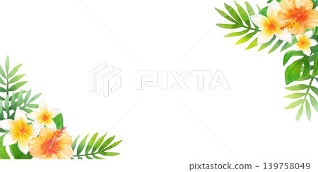 Watercolor tropical botanical frame 139758049