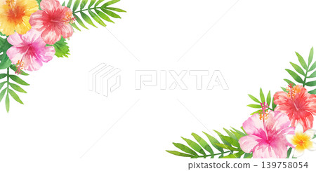 Watercolor tropical botanical frame Watercolor tropical botanical frame 139758054