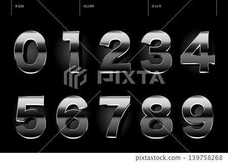 Silver set of numbers from 0 to 9_020 Silver set of numbers from 0 to 9_020 139758268