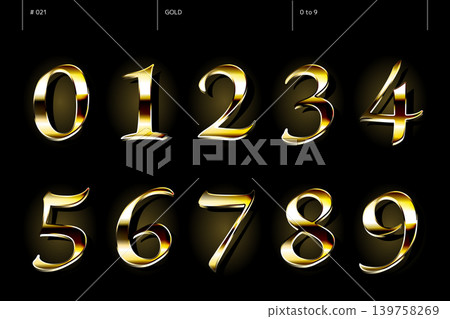 金色數字集,從0到9_021 金色數字集,從0到9_021 139758269