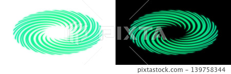 Swirling Spiral Disc Green Transparent and Black Background Galaxy-Style Abstract Material Swirling Spiral Disc Green Transparent and Black Background Galaxy-Style Abstract Material 139758344
