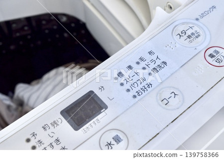 Top-loading washing machine and buttons Top-loading washing machine and buttons 139758366