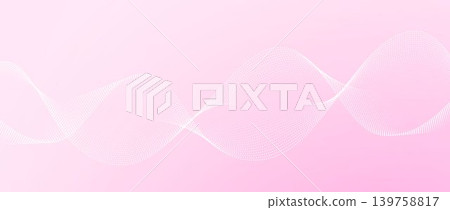 Pink dotted wave pattern background. Abstract halftone undulate flowing particle lines. Wavy curved dashed design element for poster, banner, presentation, booklet, brochure. Vector wallpaper Pink dotted wave pattern background. Abstract halftone undulate flowing particle lines. Wavy curved dashed design element for poster, banner, presentation, booklet, brochure. Vector wallpaper 139758817