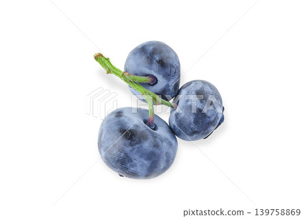 Fresh blueberries grouped together on a green stem, PNG Fresh blueberries grouped together on a green stem, PNG 139758869