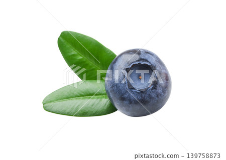 Blueberry sitting next to two green leaves, PNG Blueberry sitting next to two green leaves, PNG 139758873
