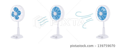 Flat illustration of a fan and wind Flat illustration of a fan and wind 139759070