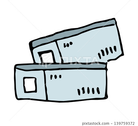 Hand-drawn, analog-style illustration of an airline ticket - retro Hand-drawn, analog-style illustration of an airline ticket - retro 139759372