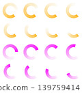 Circular Gradient Loading Progress Bar Set, Modern UI Ring Loader Elements 139759414