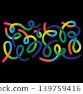 Colorful Gradient Abstract Ribbon Background, Modern Flowing Curves Design 139759416
