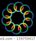 Colorful Gradient Interlocking Rings Background, Abstract Circular Loop Design 139759417