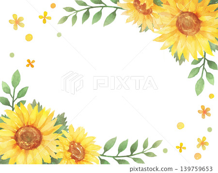 Watercolor sunflower frame 139759653