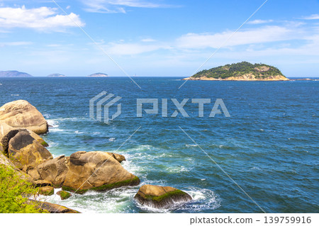 Urca Beach Tropical Island Paradise Panorama Rio de Janeiro Brazil. Urca Beach Tropical Island Paradise Panorama Rio de Janeiro Brazil. 139759916