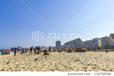 Copacabana Beach Tropical Paradise and City Skyline Rio de Janeiro Brazil. Copacabana Beach Tropical Paradise and City Skyline Rio de Janeiro Brazil. 139760086