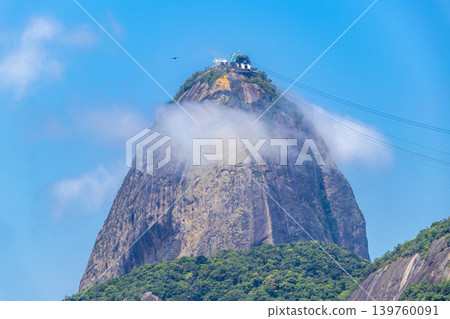 Sugarloaf mountain and sea nature panorama Rio de Janeiro Brazil. 139760091