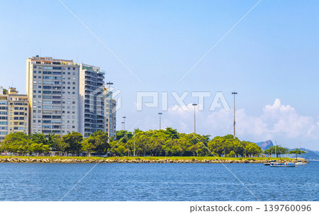 Botafogo Beach Flamengo Urca cityscape panorama Rio de Janeiro Brazil. Botafogo Beach Flamengo Urca cityscape panorama Rio de Janeiro Brazil. 139760096