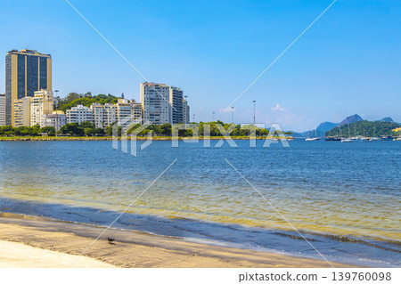 Botafogo Beach Flamengo Urca cityscape panorama Rio de Janeiro Brazil. Botafogo Beach Flamengo Urca cityscape panorama Rio de Janeiro Brazil. 139760098