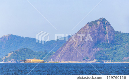 Sugarloaf mountain and sea nature panorama Rio de Janeiro Brazil. 139760136