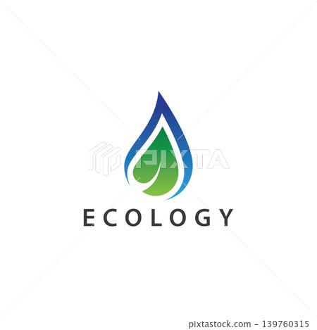 water drop leaf nature logo design template 139760315