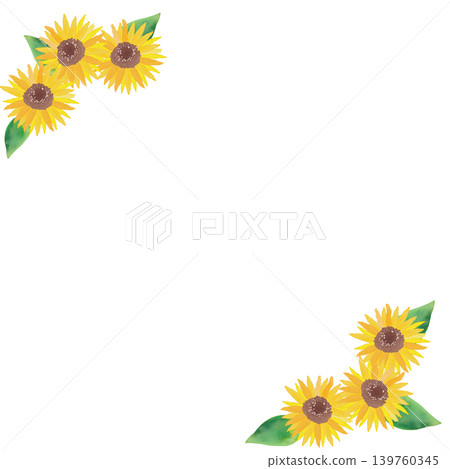 Simple square sunflower frame Simple square sunflower frame 139760345