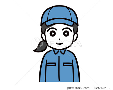 A young female staff member in work clothes and with a smile (upper body, front view) A young female staff member in work clothes and with a smile (upper body, front view) 139760399