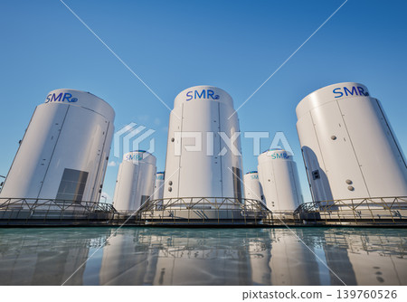 Group of smr or small modular nuclear reactors power plant Group of smr or small modular nuclear reactors power plant 139760526