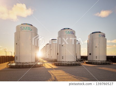 Group of smr or small modular nuclear reactors power plant Group of smr or small modular nuclear reactors power plant 139760527